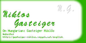 miklos gasteiger business card
